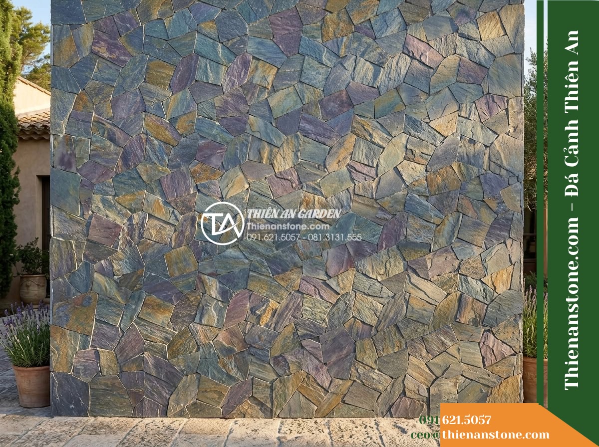 Đá ghép rối Lai Châu | Slate đa sắc Lai Châu (vỉ) | 30×30 cm