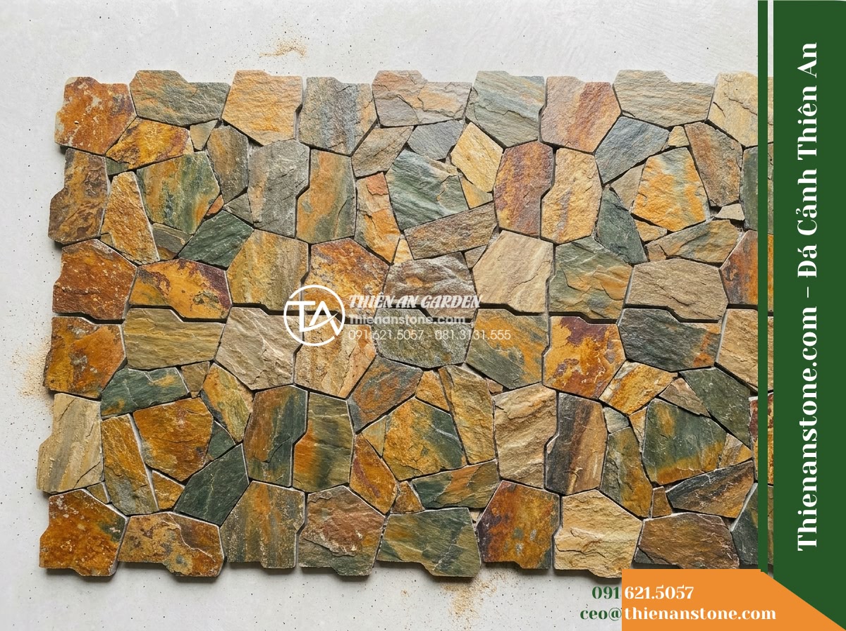 Đá ghép rối Lai Châu | Slate đa sắc Lai Châu (vỉ) | 30×30 cm