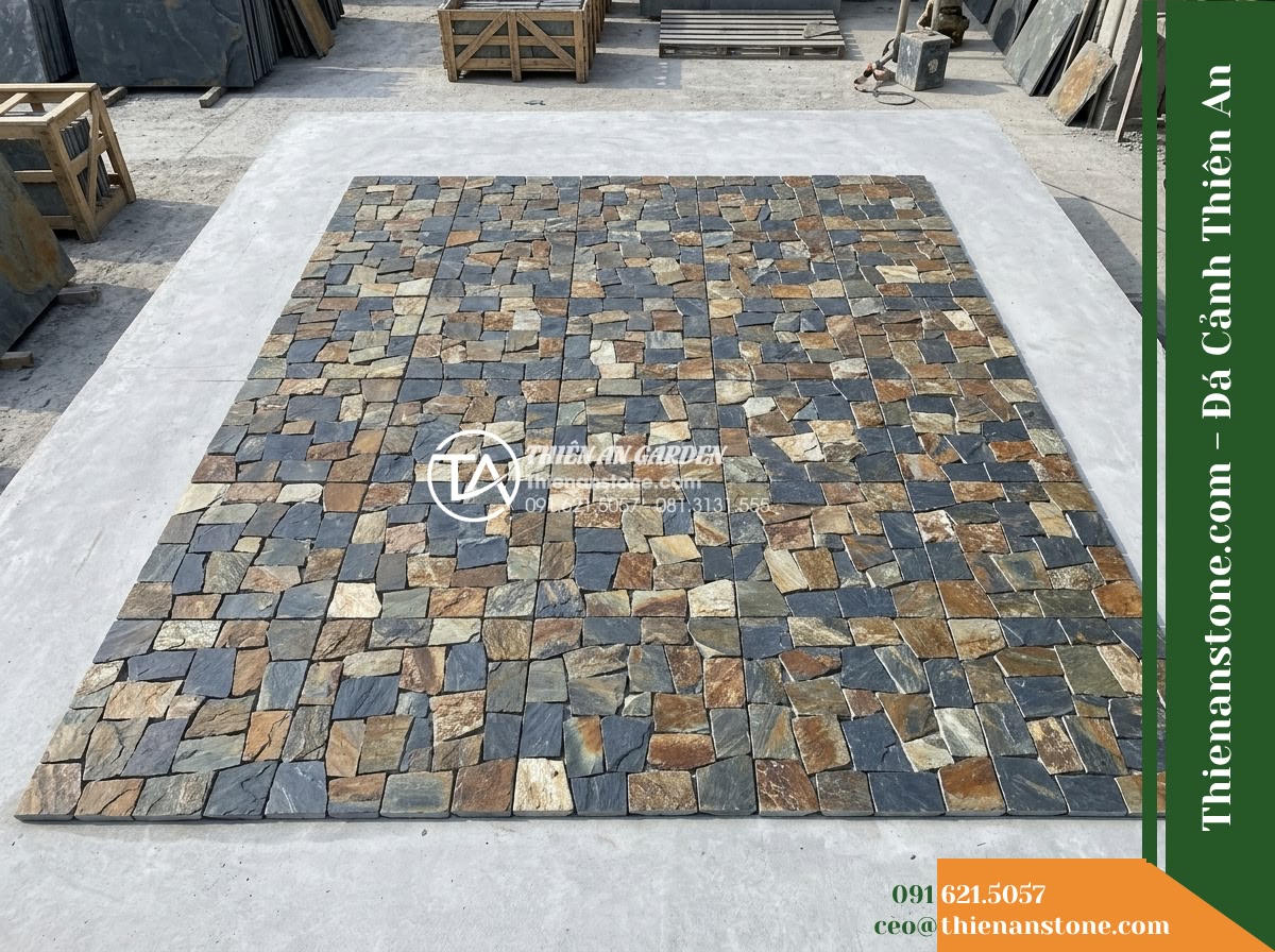 Đá ghép rối Lai Châu | Slate đa sắc Lai Châu (vỉ) | 30×30 cm