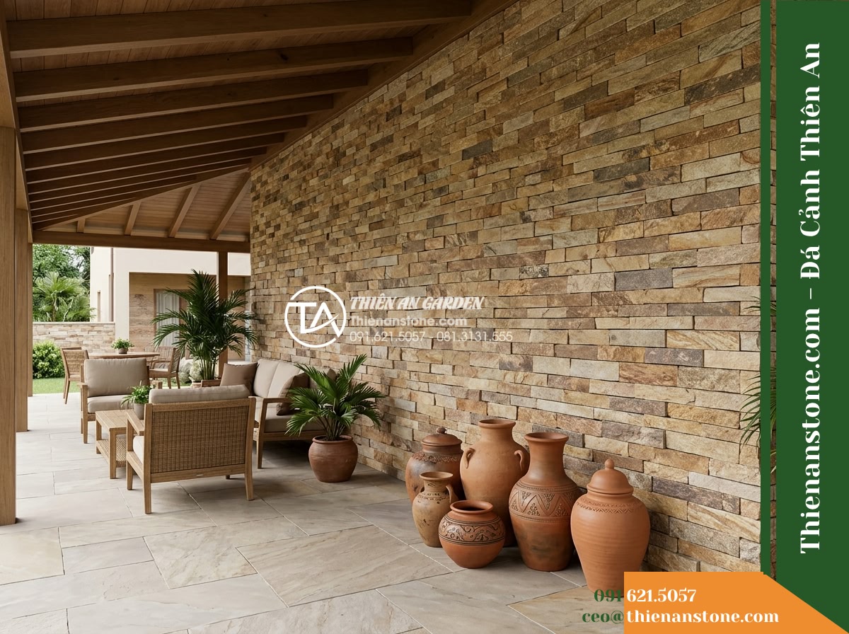 Đá ghép sa thạch Quảng Nam | Sandstone sa thạch Quảng Nam | 10×50 cm