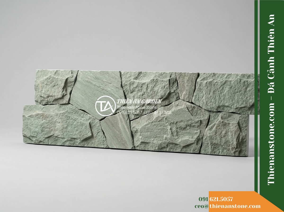 Đá ghép sa thạch xanh Quảng Nam | Sa thạch xanh lá Quảng Nam | 10×50 cm