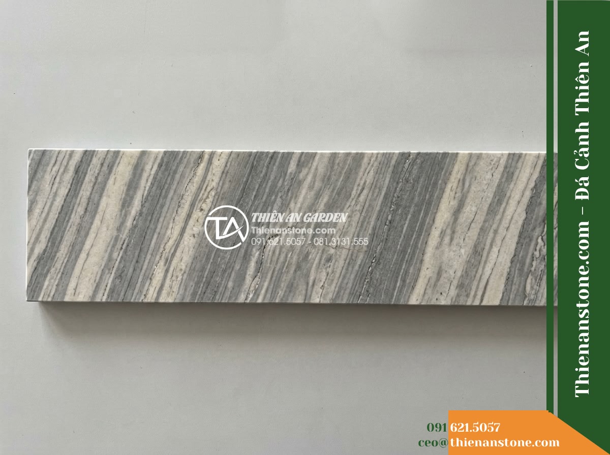 Đá ghép sọc dưa Hà Tĩnh | Marble sọc dưa Hà Tĩnh | 10x50 cm - Hình 17 Đá ghép sọc dưa Hà Tĩnh | Marble sọc dưa Hà Tĩnh | 10x50 cm - Straight orthogonal photo of a 10x50 cm striped modular stone panel mock-up emph