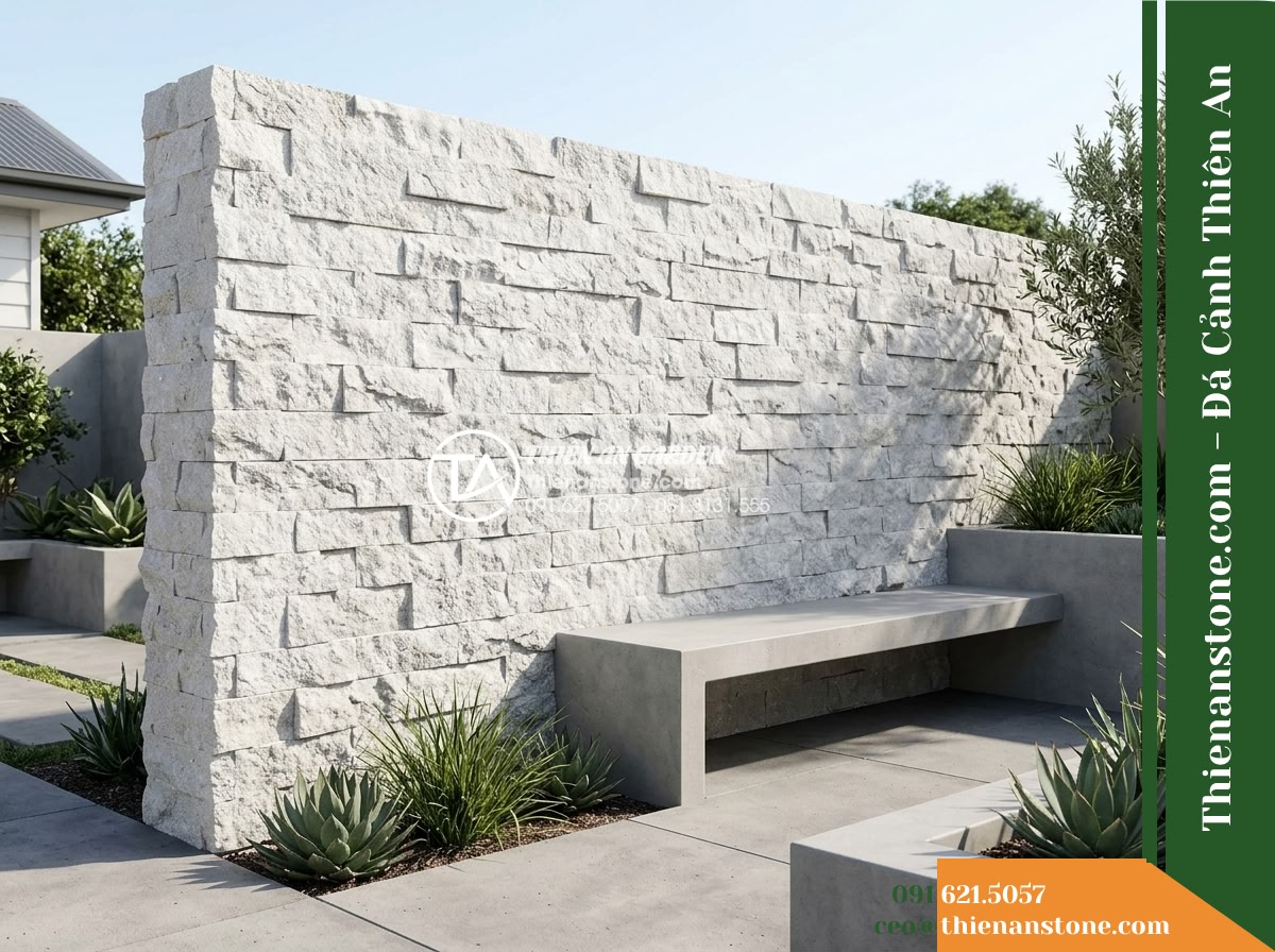 Đá ghép trắng muối Quỳ Hợp | Đá tinh thể trắng Quỳ Hợp | 10×50 cm