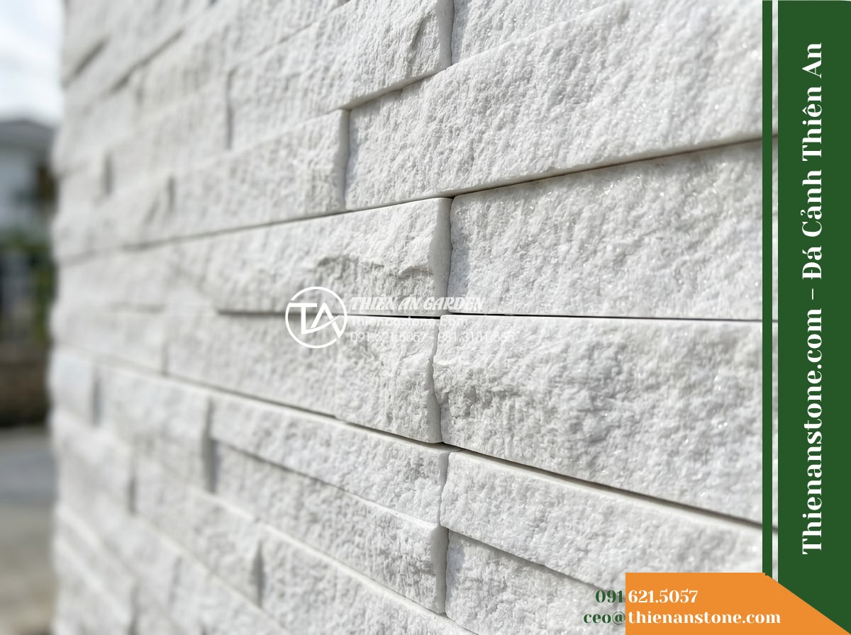 Đá ghép trắng muối Quỳ Hợp | Đá tinh thể trắng Quỳ Hợp | 10×50 cm
