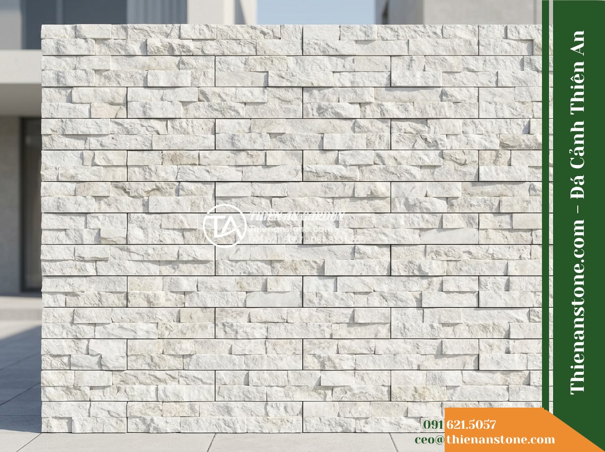 Đá ghép trắng muối Quỳ Hợp | Đá tinh thể trắng Quỳ Hợp | 10×50 cm