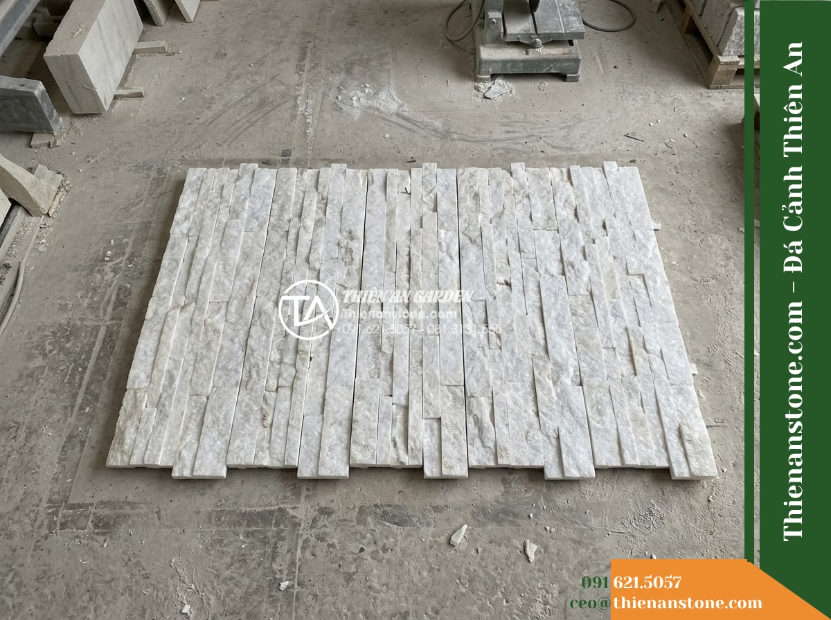 Đá ghép trắng muối Quỳ Hợp | Đá tinh thể trắng Quỳ Hợp | 10×50 cm