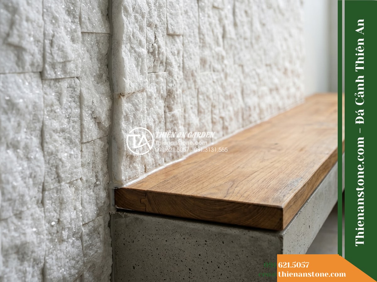 Đá ghép trắng muối Quỳ Hợp | Đá tinh thể trắng Quỳ Hợp | 10×50 cm