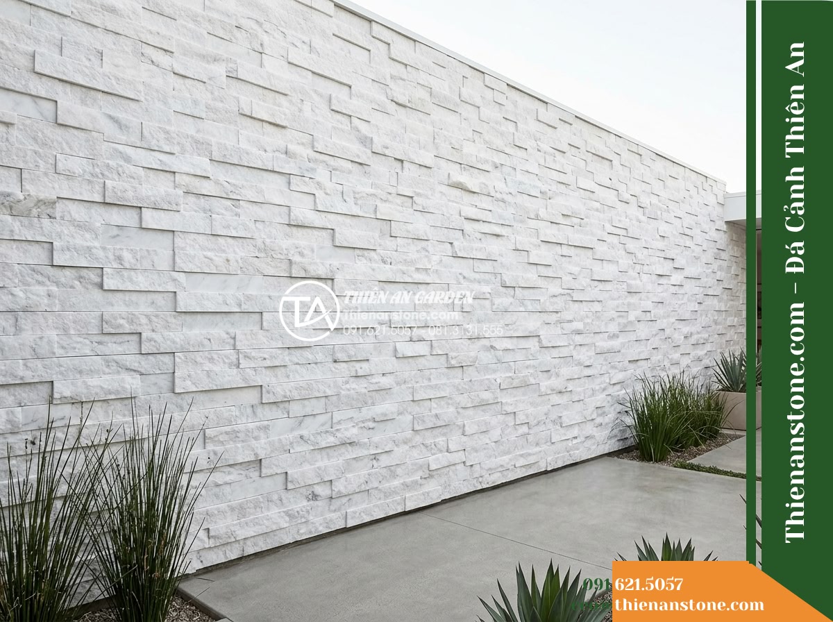 Đá ghép trắng sữa Nghệ An | Marble trắng Nghệ An | 10×50 cm