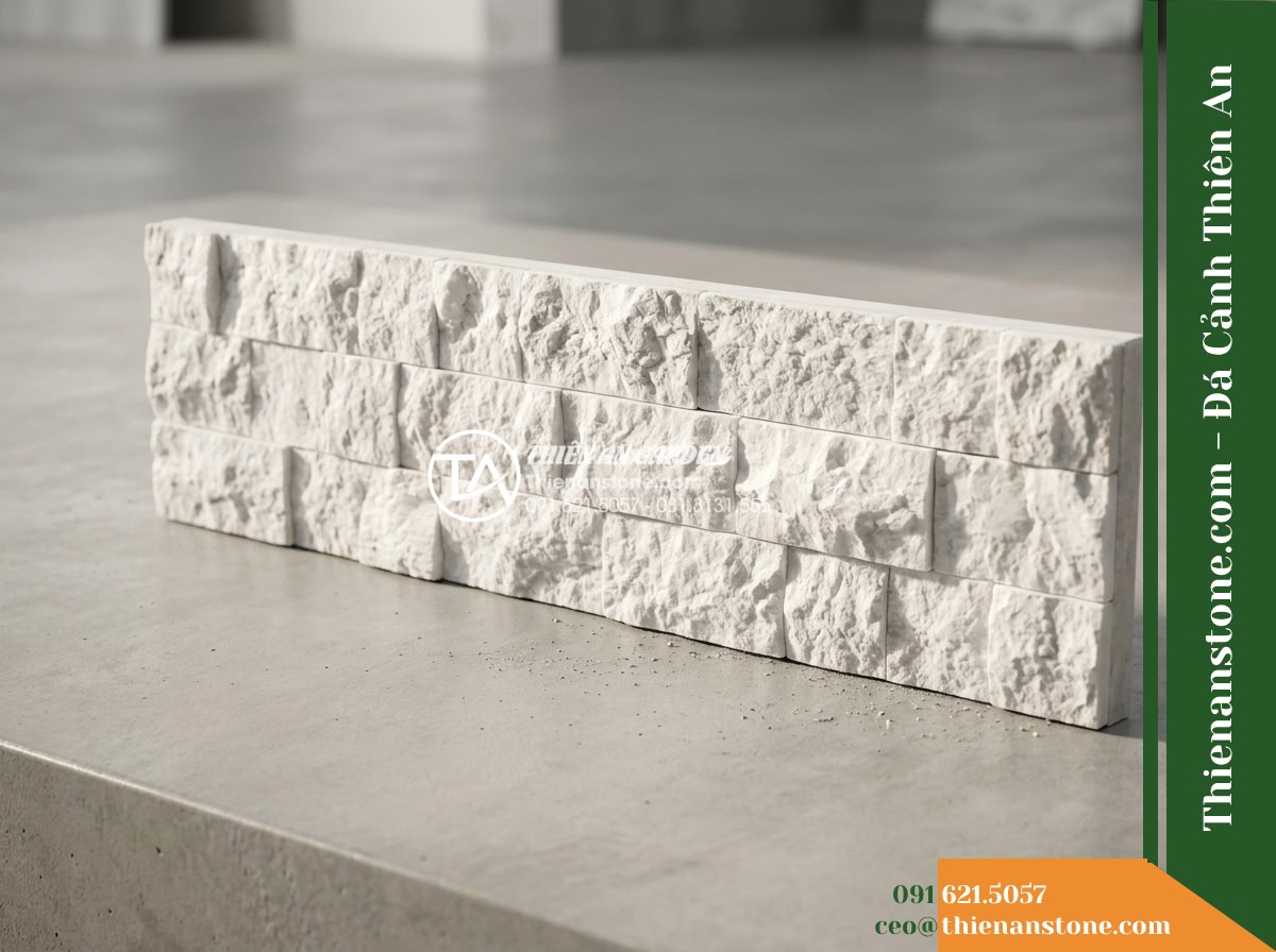 Đá ghép trắng sữa Nghệ An | Marble trắng Nghệ An | 10×50 cm