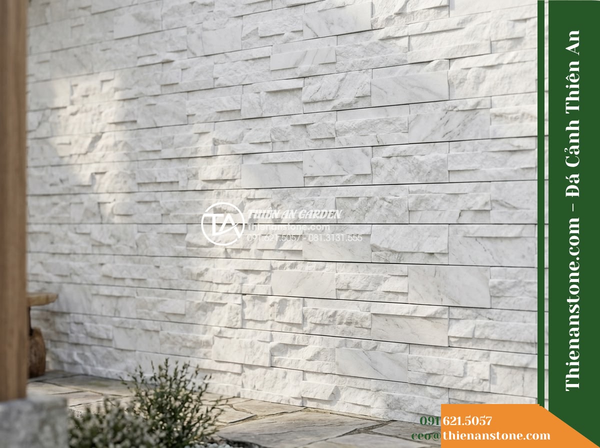 Đá ghép trắng sữa Nghệ An | Marble trắng Nghệ An | 10×50 cm