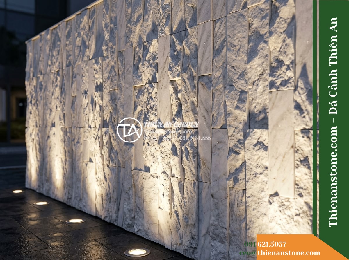 Đá ghép trắng sữa Nghệ An | Marble trắng Nghệ An | 10×50 cm