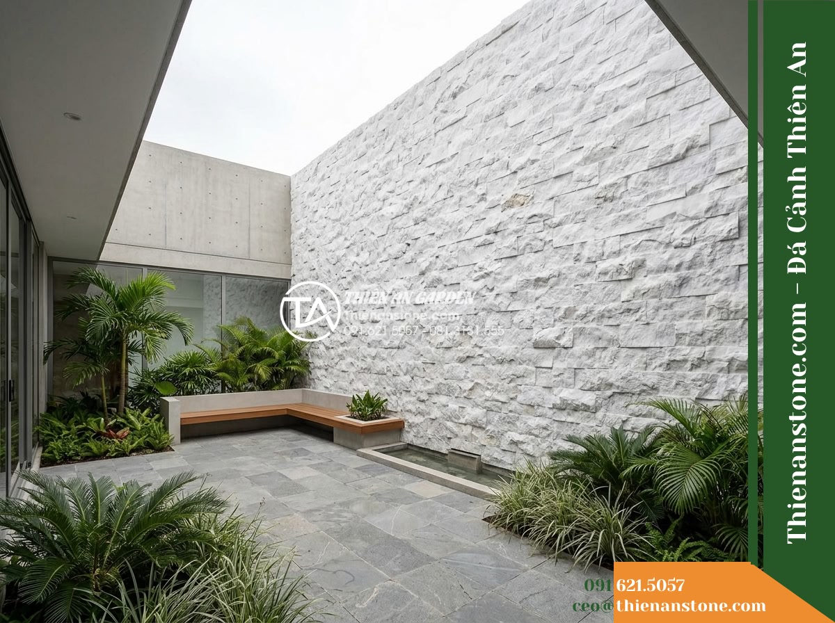 Đá ghép trắng sữa Nghệ An | Marble trắng Nghệ An | 10×50 cm