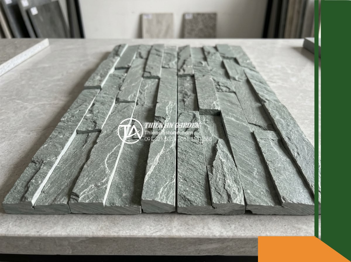 Đá ghép xám xanh Lai Châu | Slate xám xanh Lai Châu | 10×50 cm