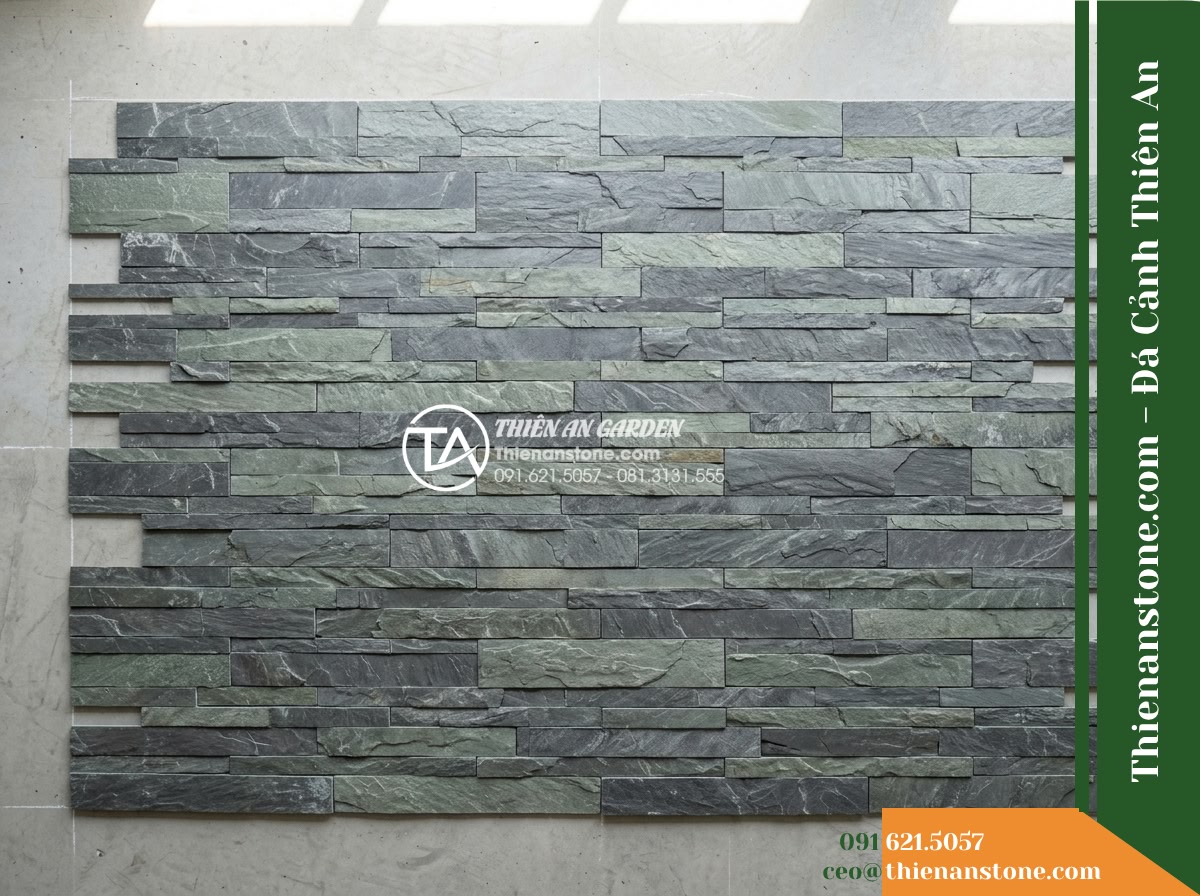 Đá ghép xám xanh Lai Châu | Slate xám xanh Lai Châu | 10×50 cm