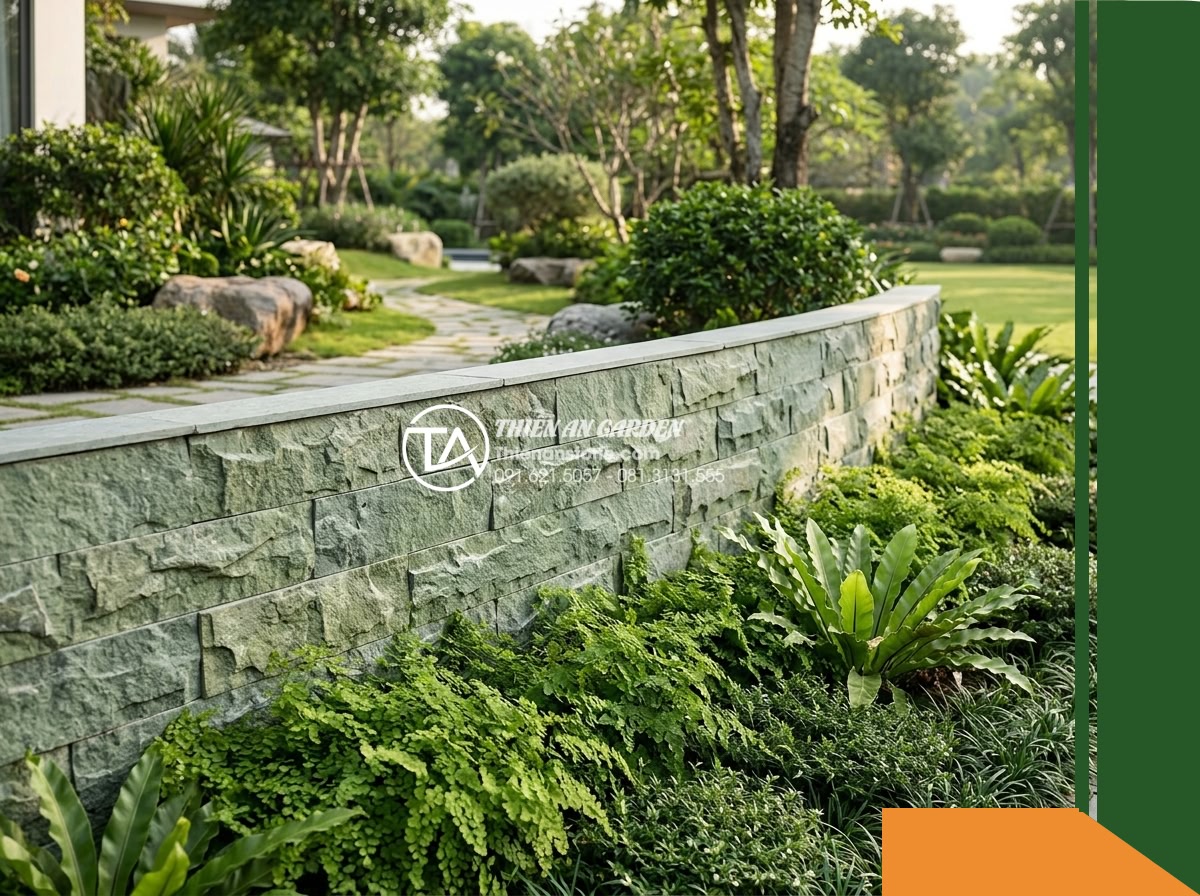 Đá ghép xanh rêu Thanh Hóa | Đá vôi xanh rêu Thanh Hóa | 10×50 cm