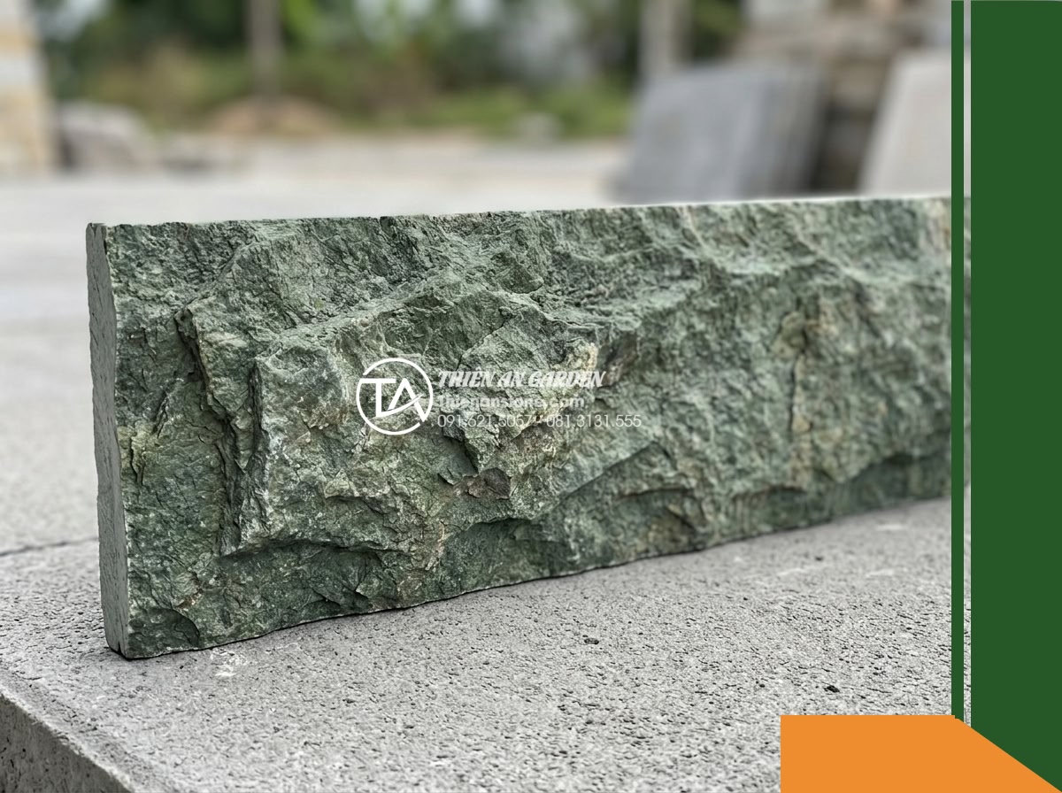 Đá ghép xanh rêu Thanh Hóa | Đá vôi xanh rêu Thanh Hóa | 10×50 cm