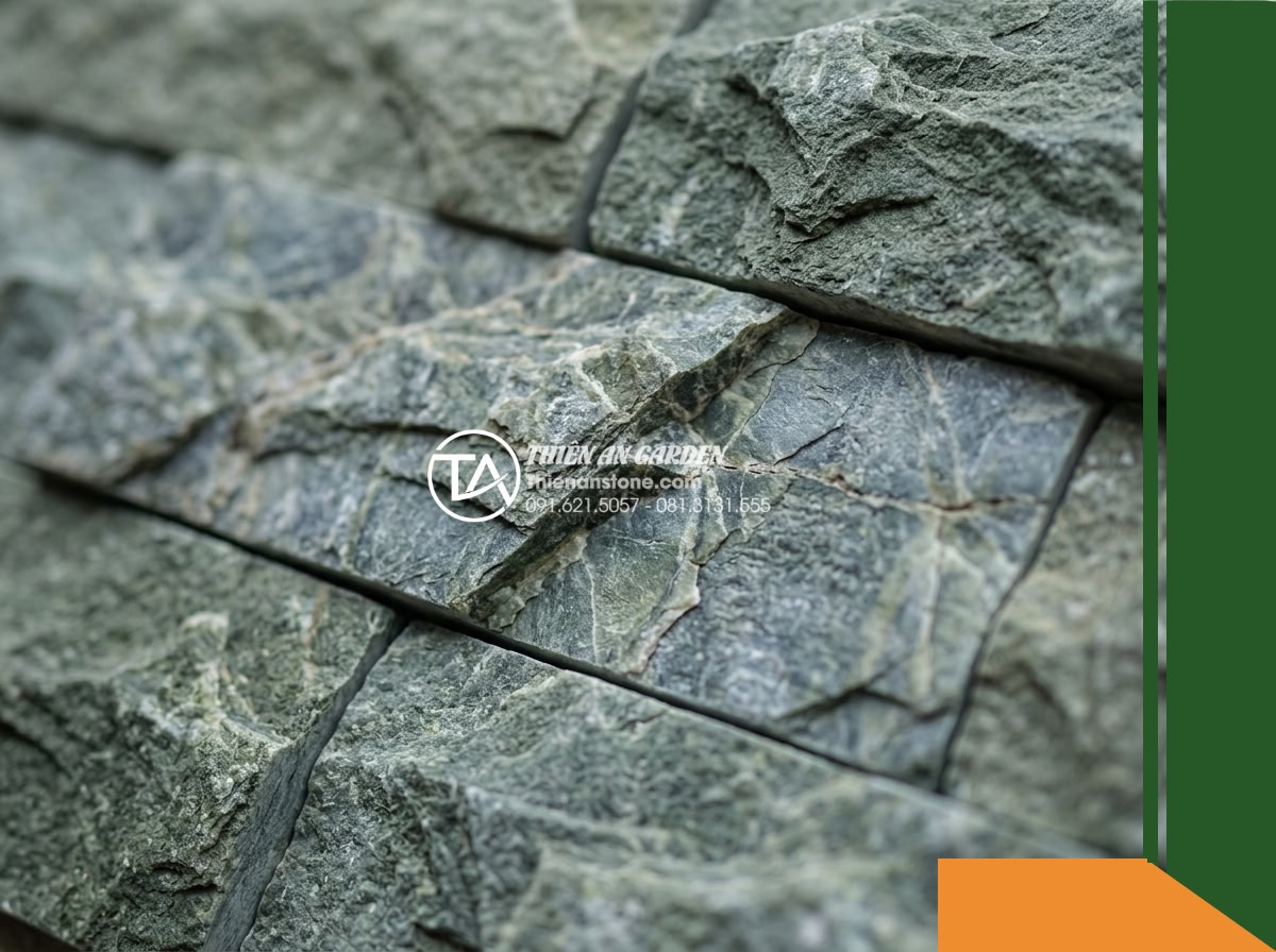 Đá ghép xanh rêu Thanh Hóa | Đá vôi xanh rêu Thanh Hóa | 10×50 cm