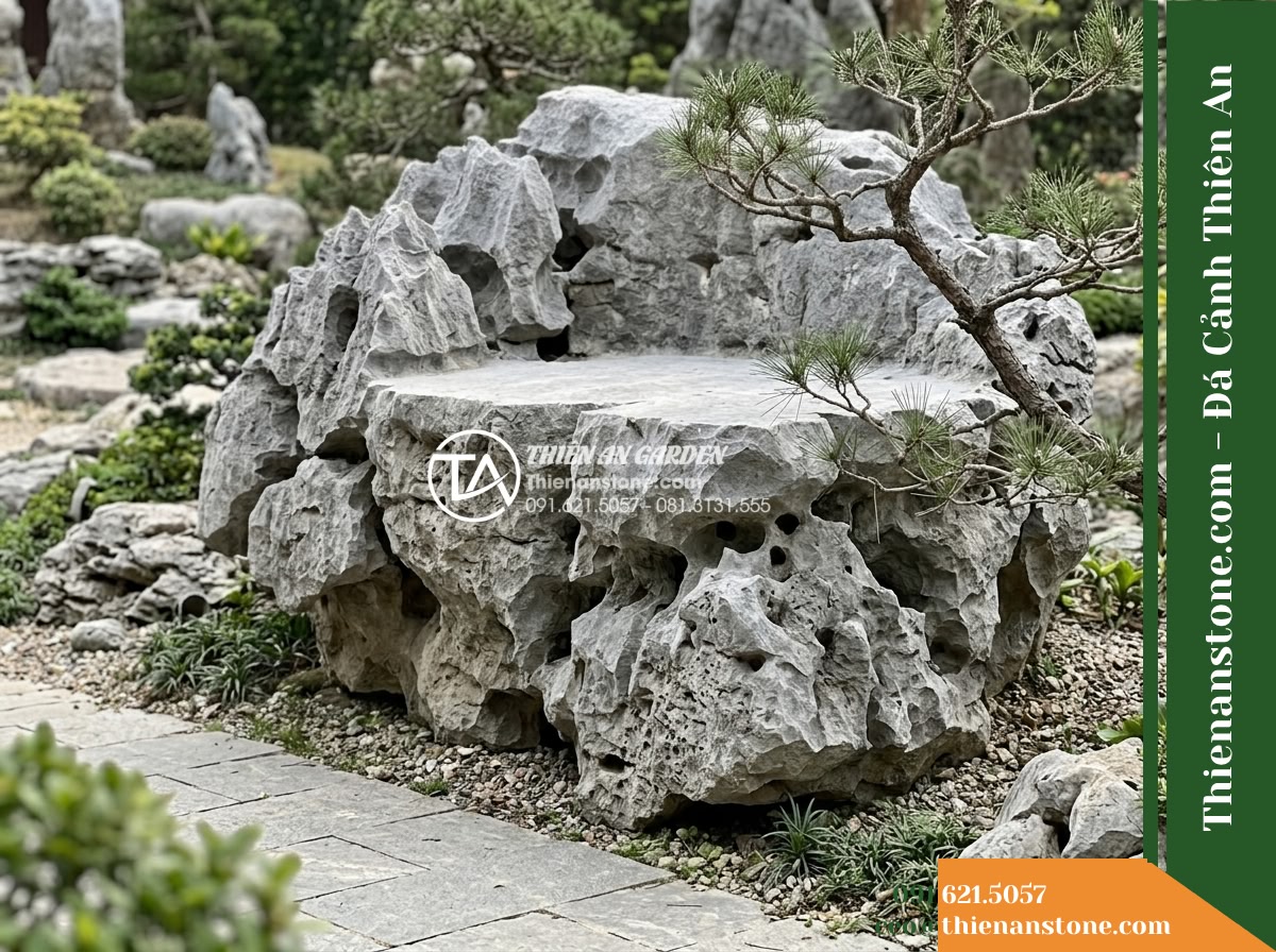 Đá Mão Xám (Khối đại 130–220cm / ~1.5–4 tấn) | Chuyên làm mỏm đá lớn bằng phẳng ở đỉnh hoặc sườn núi để đặt tháp, tượng.