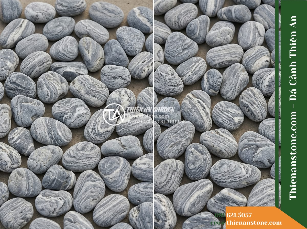Đá Niên Thủy (Sỏi nhỏ 2–5cm) | Chuyên rải đáy hồ cá Koi.