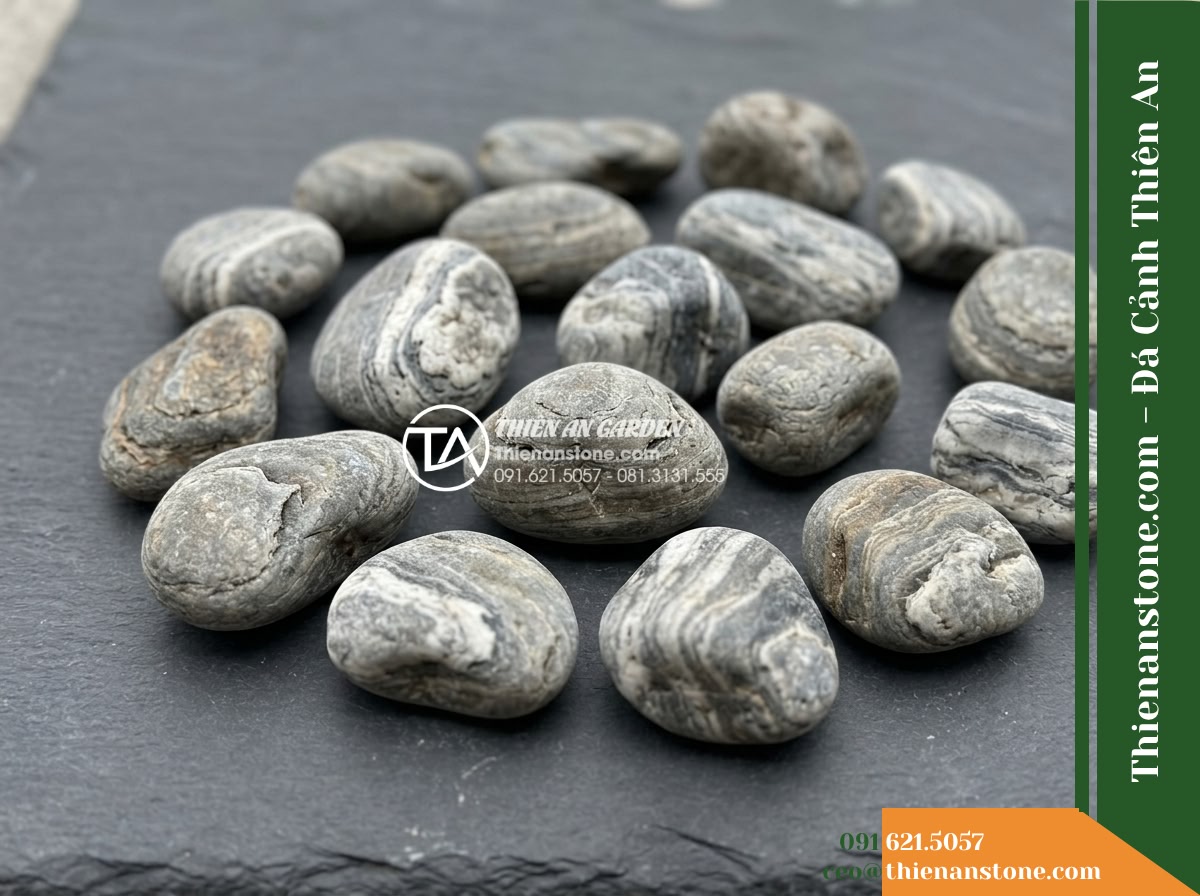 Đá Niên Thủy (Sỏi nhỏ 2–5cm) | Chuyên rải đáy hồ cá Koi.