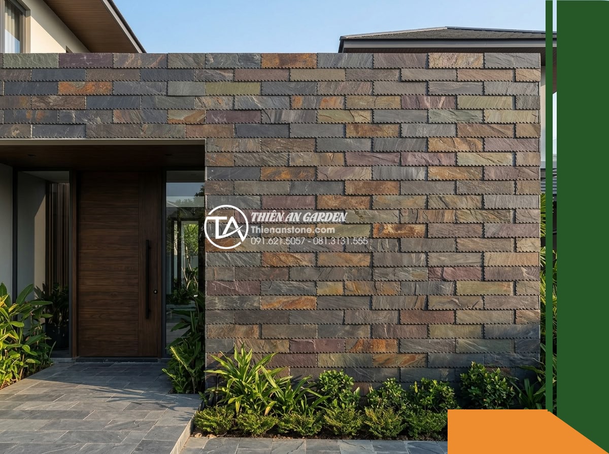 Đá răng lược đa sắc Lai Châu | Slate đa sắc Lai Châu | 10×50 cm