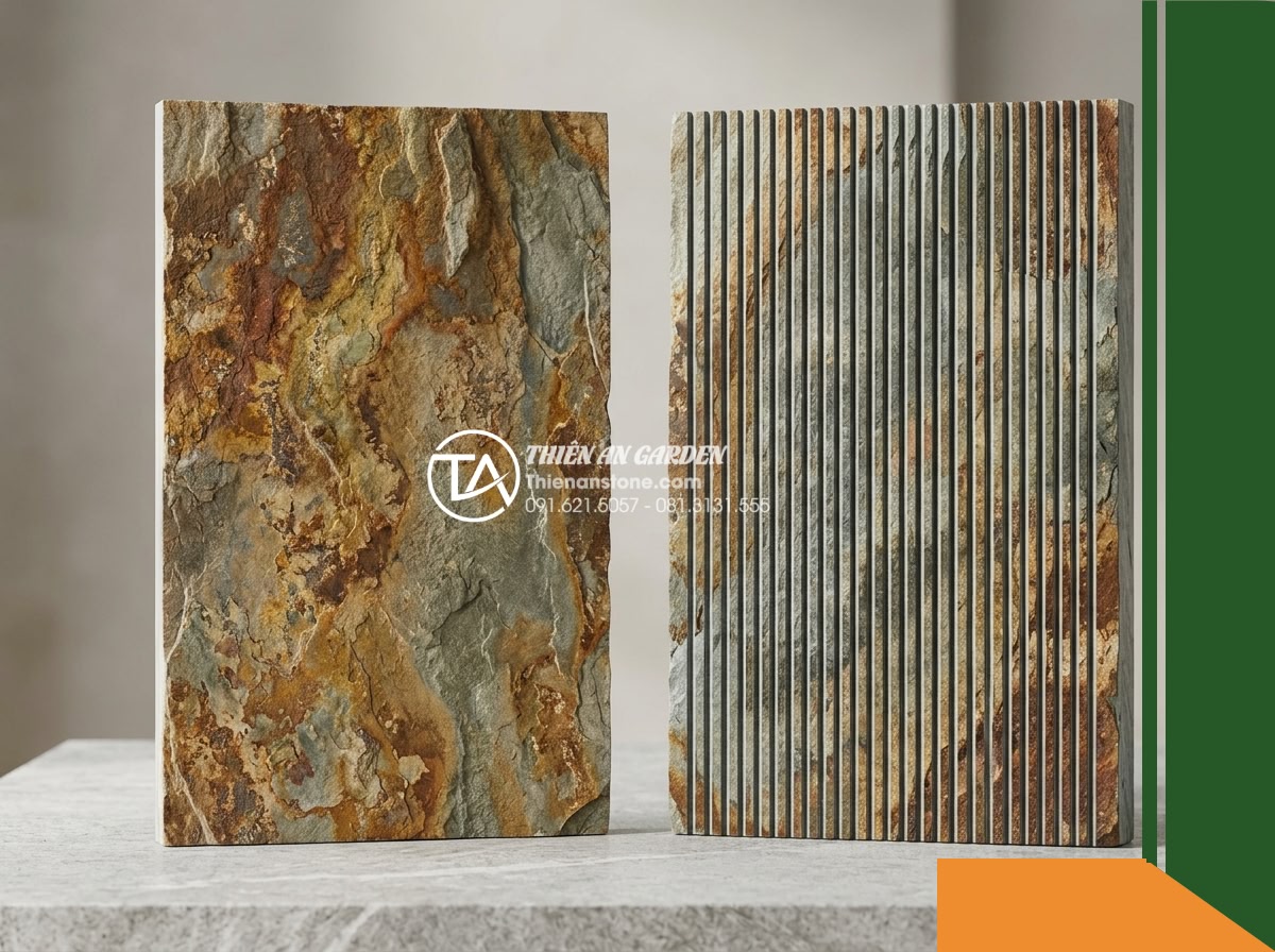 Đá răng lược đa sắc Lai Châu | Slate đa sắc Lai Châu | 10×50 cm