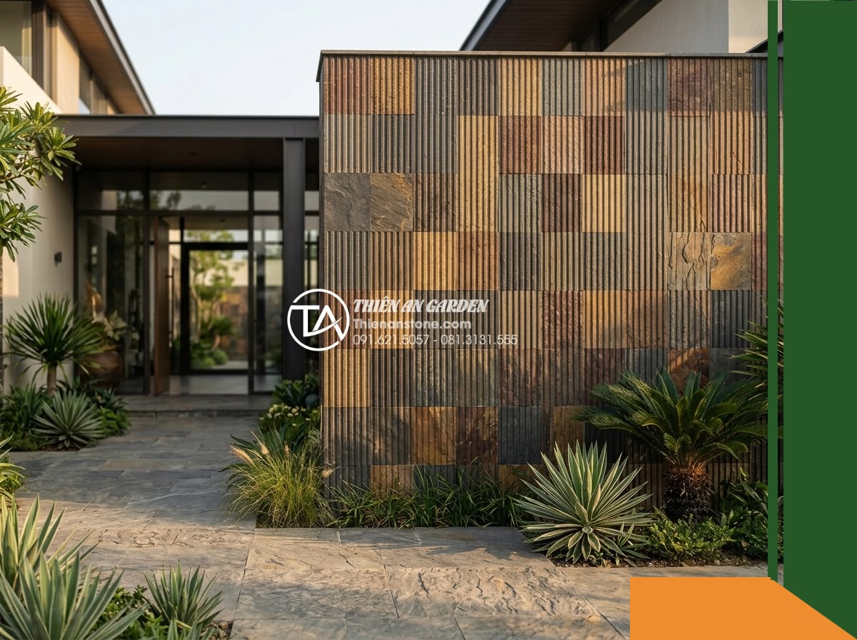 Đá răng lược đa sắc Lai Châu | Slate đa sắc Lai Châu | 10×50 cm