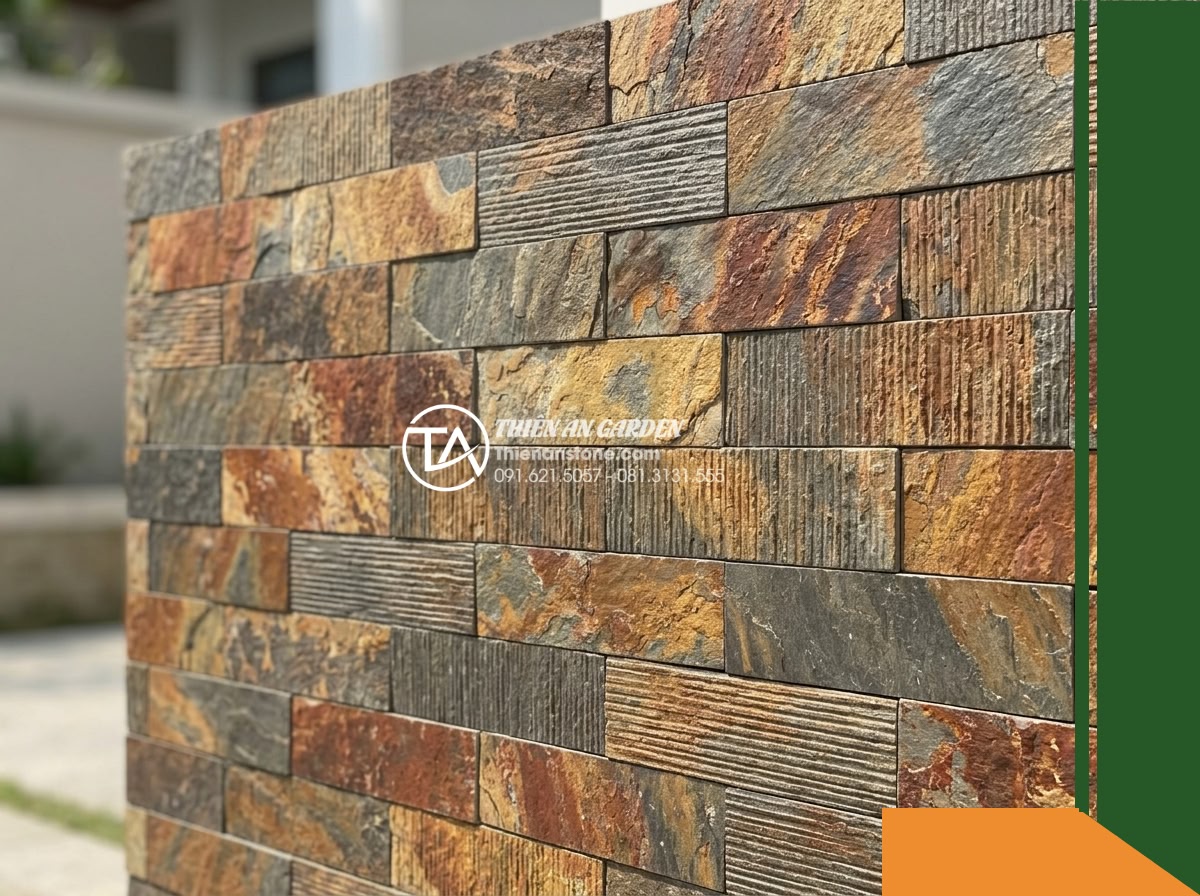 Đá răng lược đa sắc Lai Châu | Slate đa sắc Lai Châu | 10×50 cm