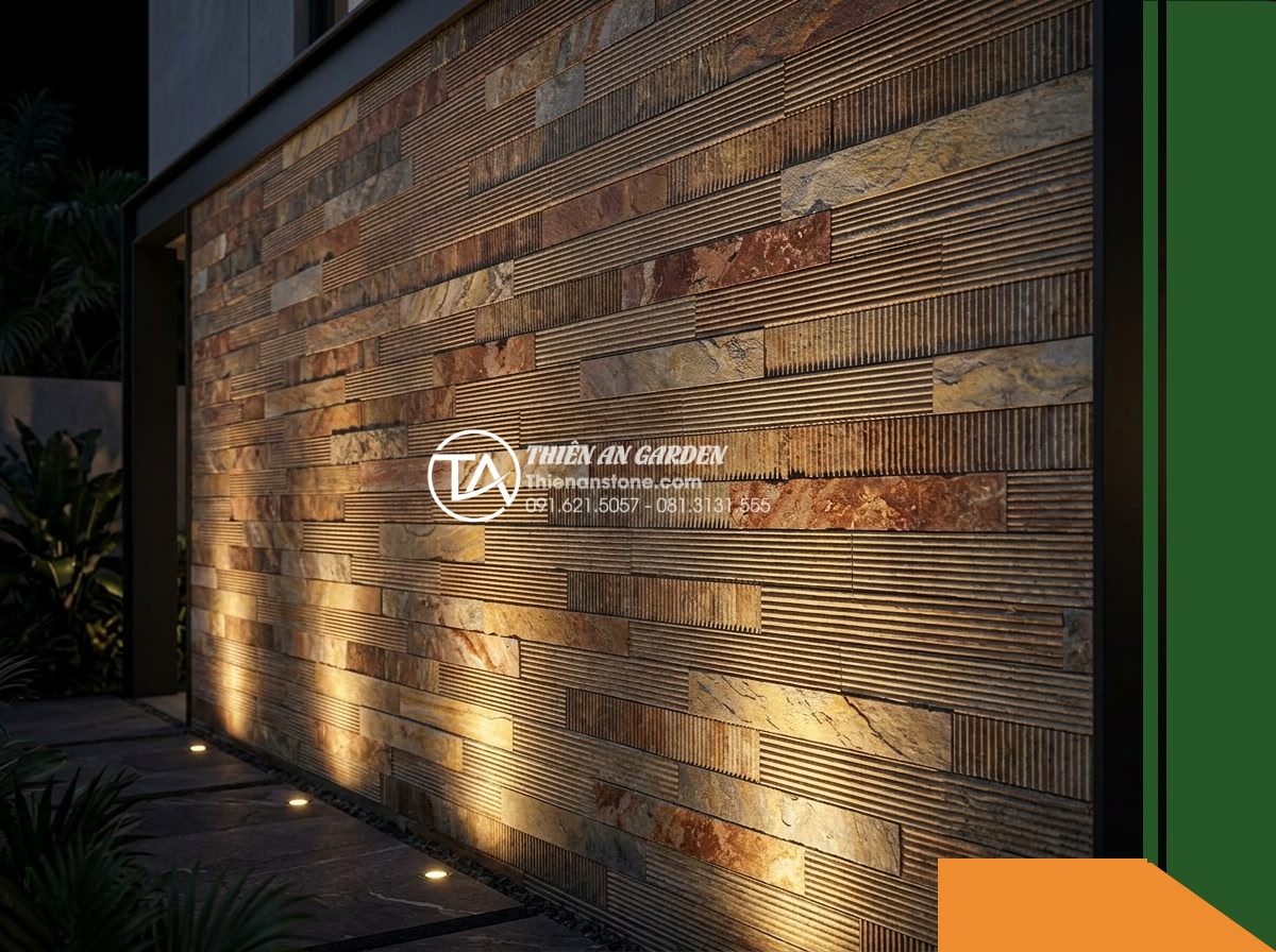 Đá răng lược đa sắc Lai Châu | Slate đa sắc Lai Châu | 10×50 cm
