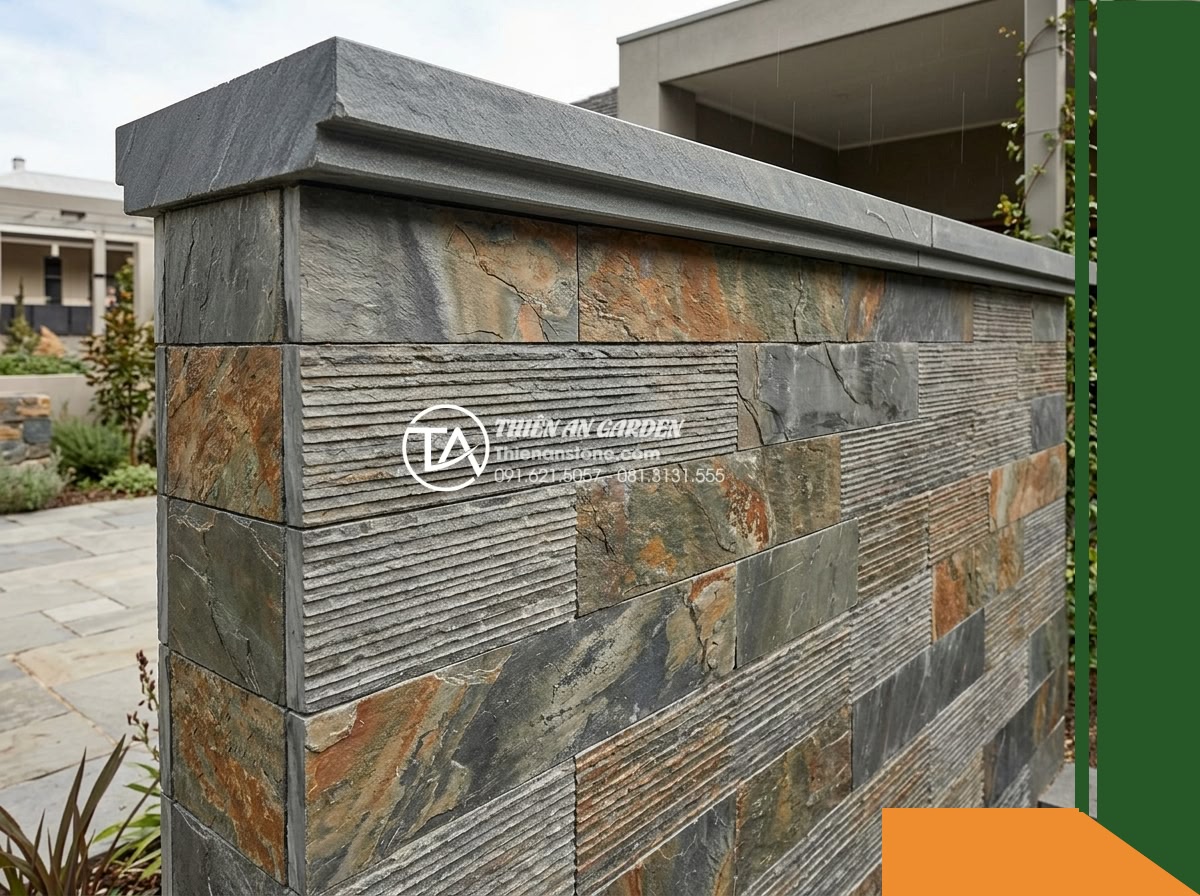 Đá răng lược đa sắc Lai Châu | Slate đa sắc Lai Châu | 10×50 cm