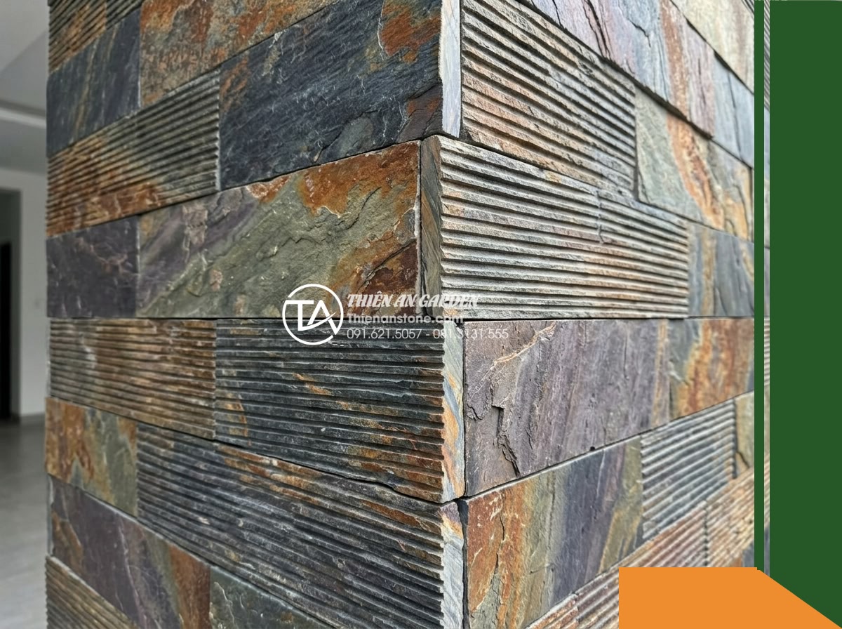 Đá răng lược đa sắc Lai Châu | Slate đa sắc Lai Châu | 10×50 cm