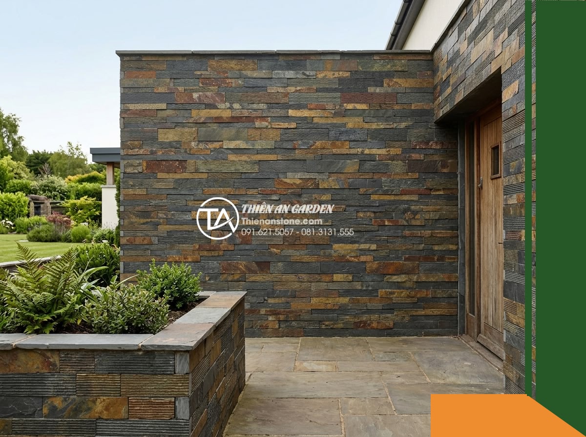 Đá răng lược đa sắc Lai Châu | Slate đa sắc Lai Châu | 10×50 cm