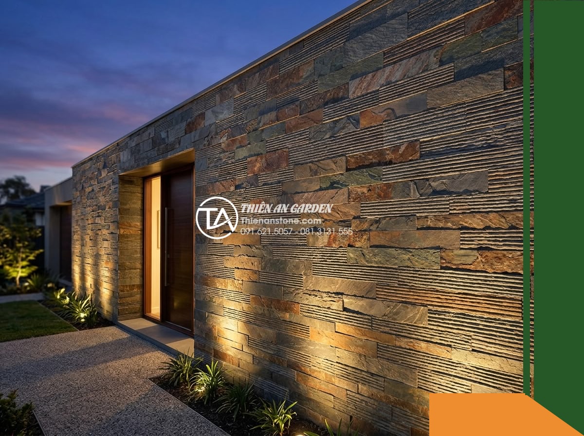 Đá răng lược đa sắc Lai Châu | Slate đa sắc Lai Châu | 10×50 cm