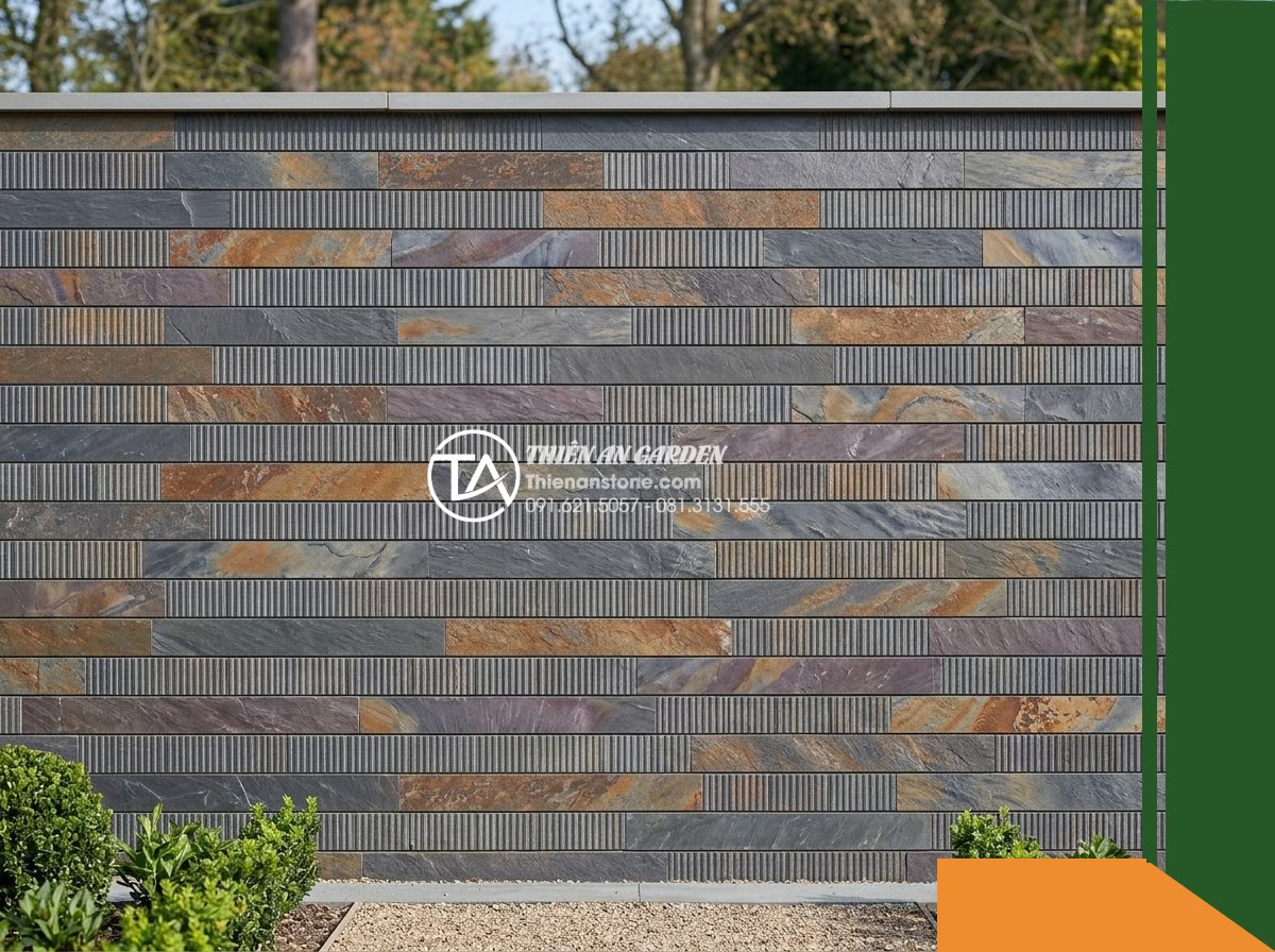Đá răng lược đa sắc Lai Châu | Slate đa sắc Lai Châu | 10×50 cm