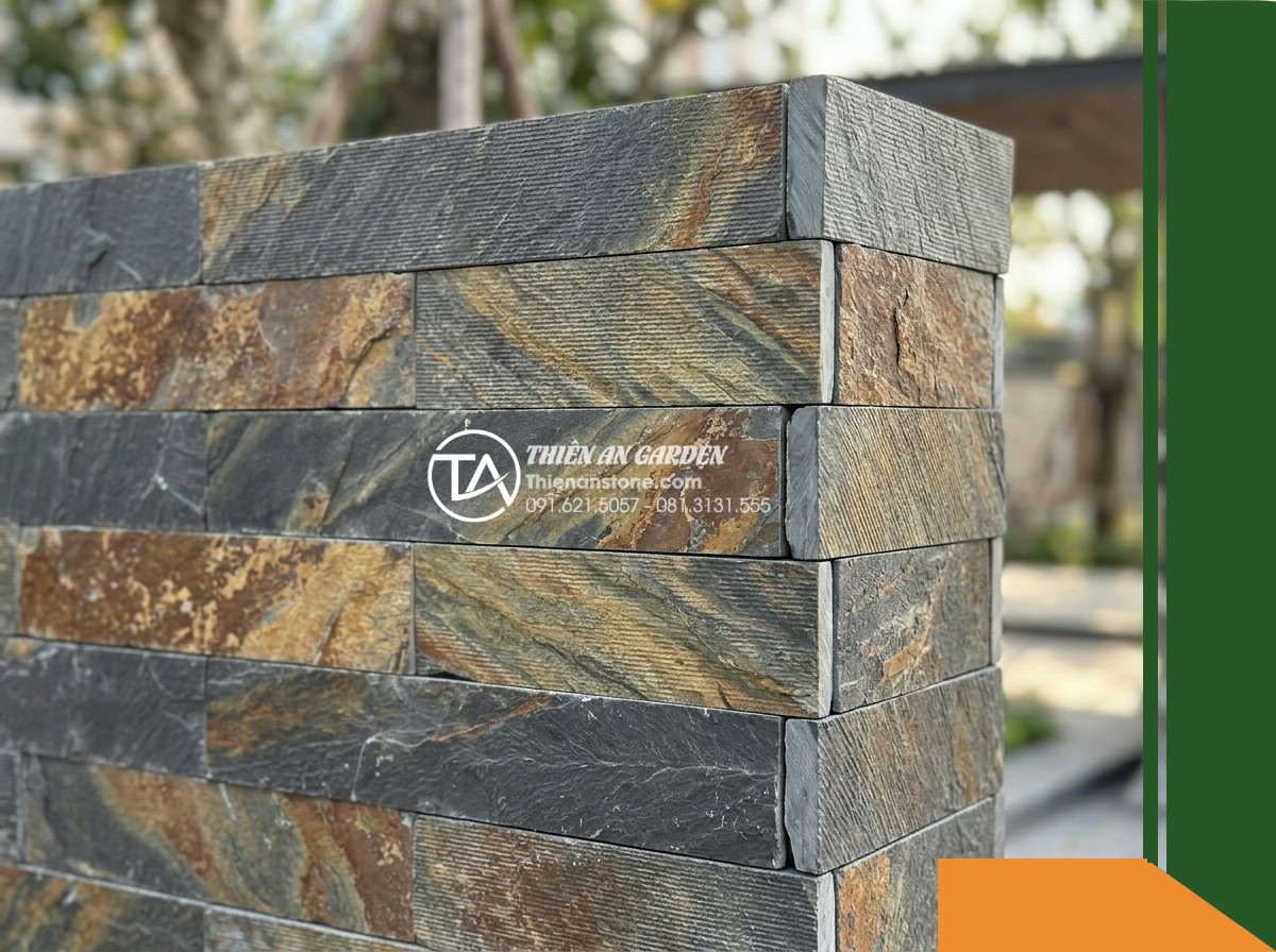 Đá răng lược đa sắc Lai Châu | Slate đa sắc Lai Châu | 10×50 cm