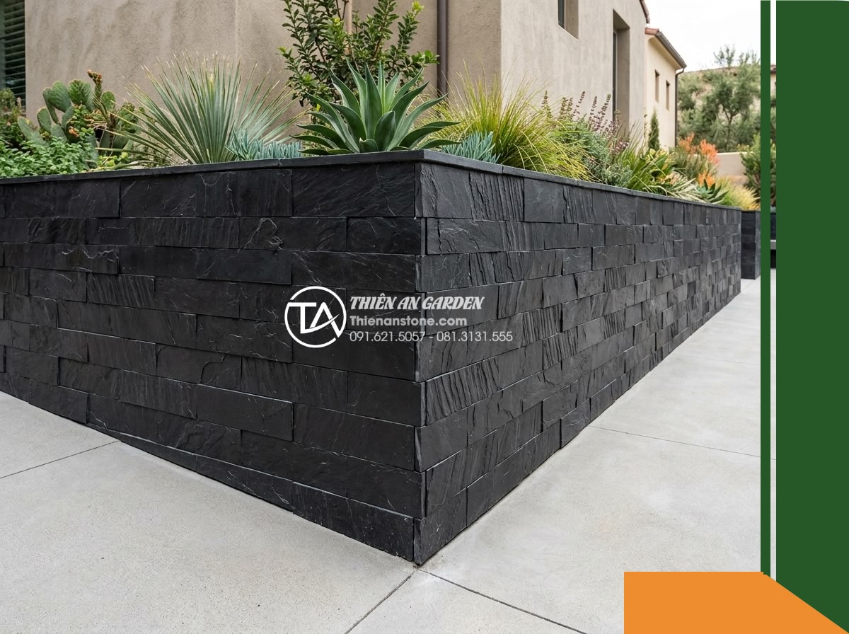 Đá răng lược đen Đà Nẵng | Slate đen Đà Nẵng | 10×50 cm