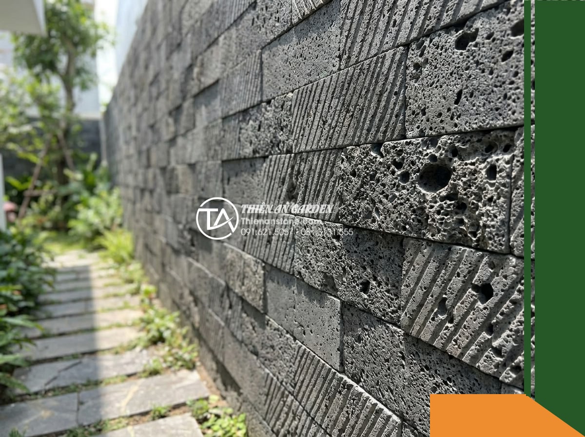 Đá răng lược đen tổ ong Đồng Nai | Bazan lỗ Đồng Nai | 10×50 cm