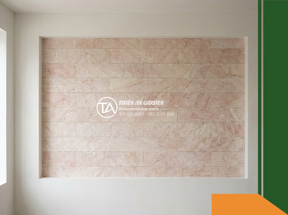 Đá răng lược hồng Quỳ Hợp | Marble hồng Quỳ Hợp | 10×50 cm