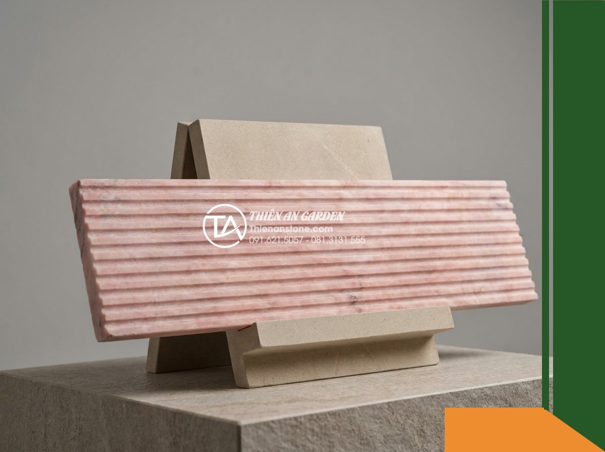Đá răng lược hồng Quỳ Hợp | Marble hồng Quỳ Hợp | 10×50 cm
