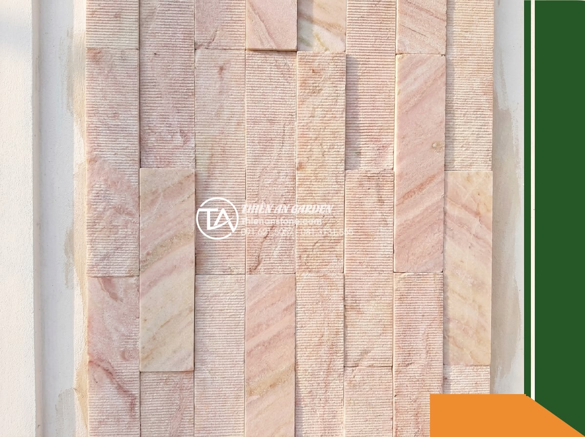 Đá răng lược hồng Quỳ Hợp | Marble hồng Quỳ Hợp | 10×50 cm
