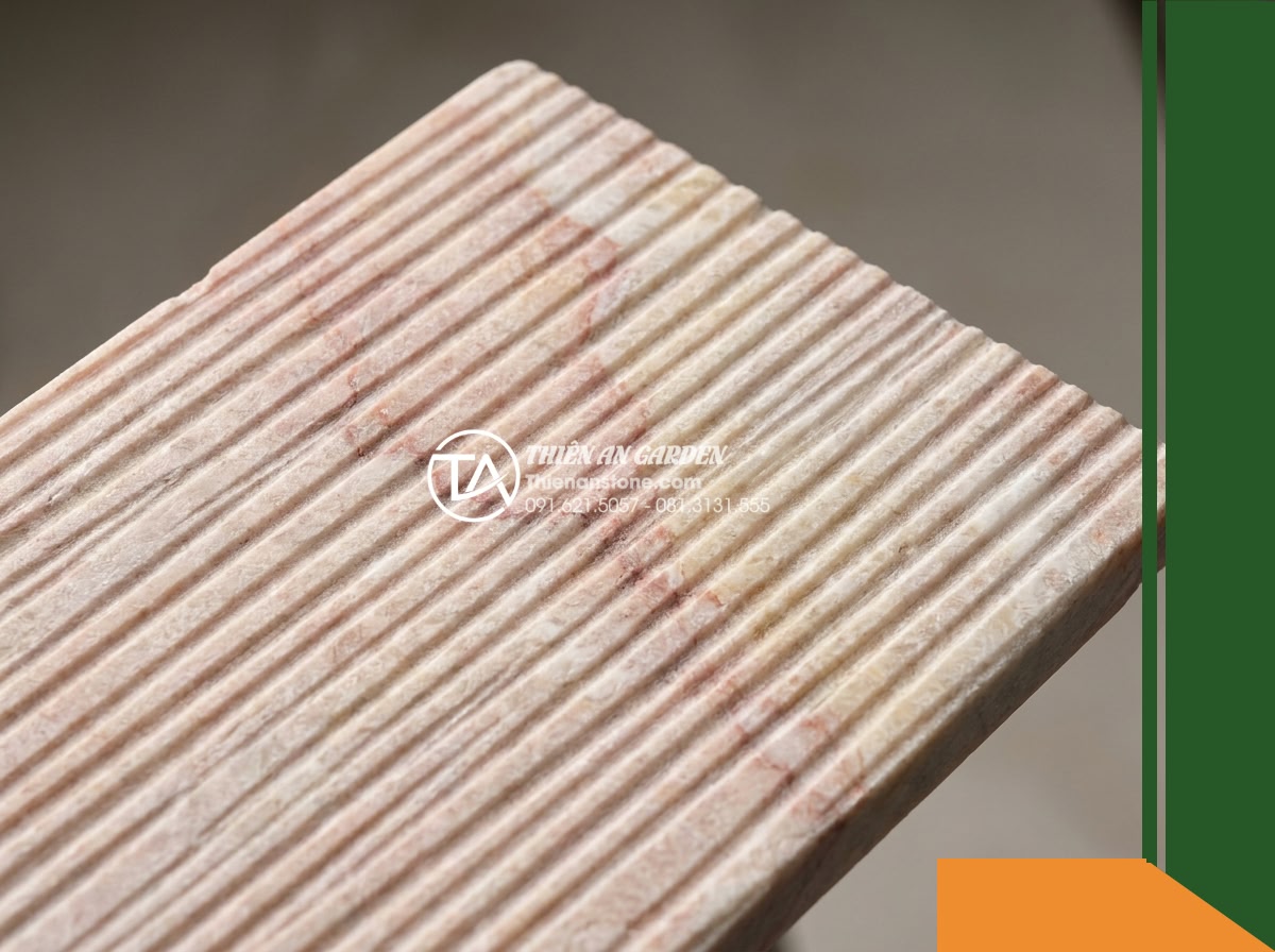 Đá răng lược hồng Quỳ Hợp | Marble hồng Quỳ Hợp | 10×50 cm