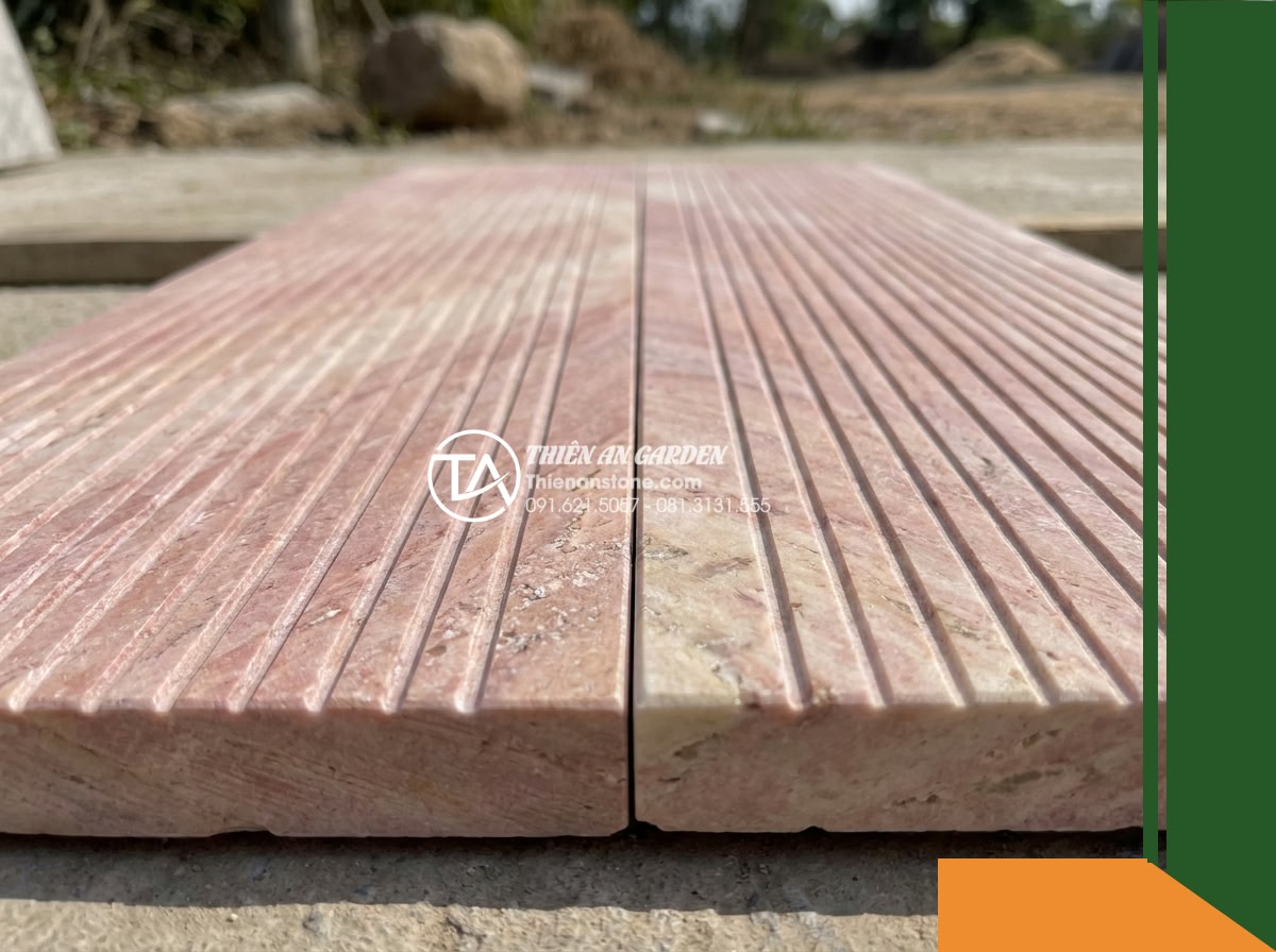 Đá răng lược hồng Quỳ Hợp | Marble hồng Quỳ Hợp | 10×50 cm