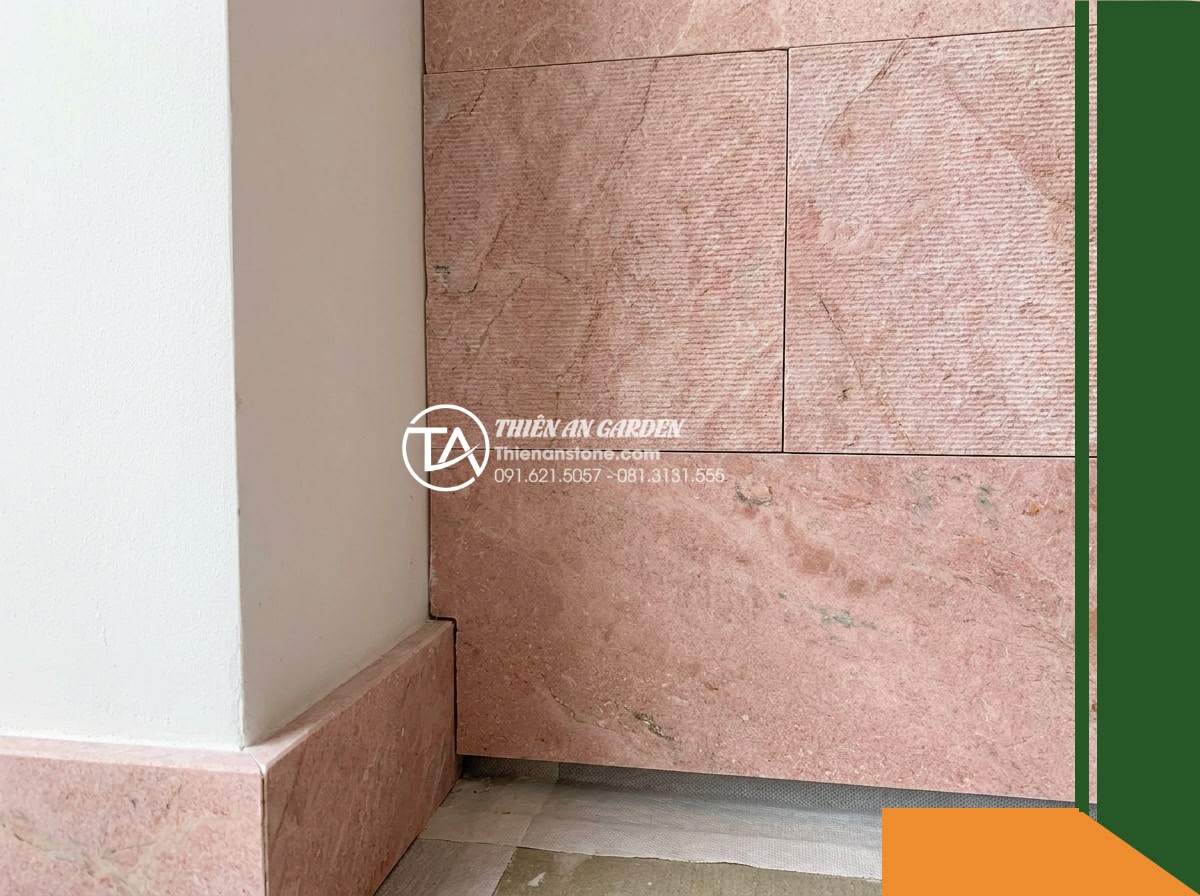 Đá răng lược hồng Quỳ Hợp | Marble hồng Quỳ Hợp | 10×50 cm
