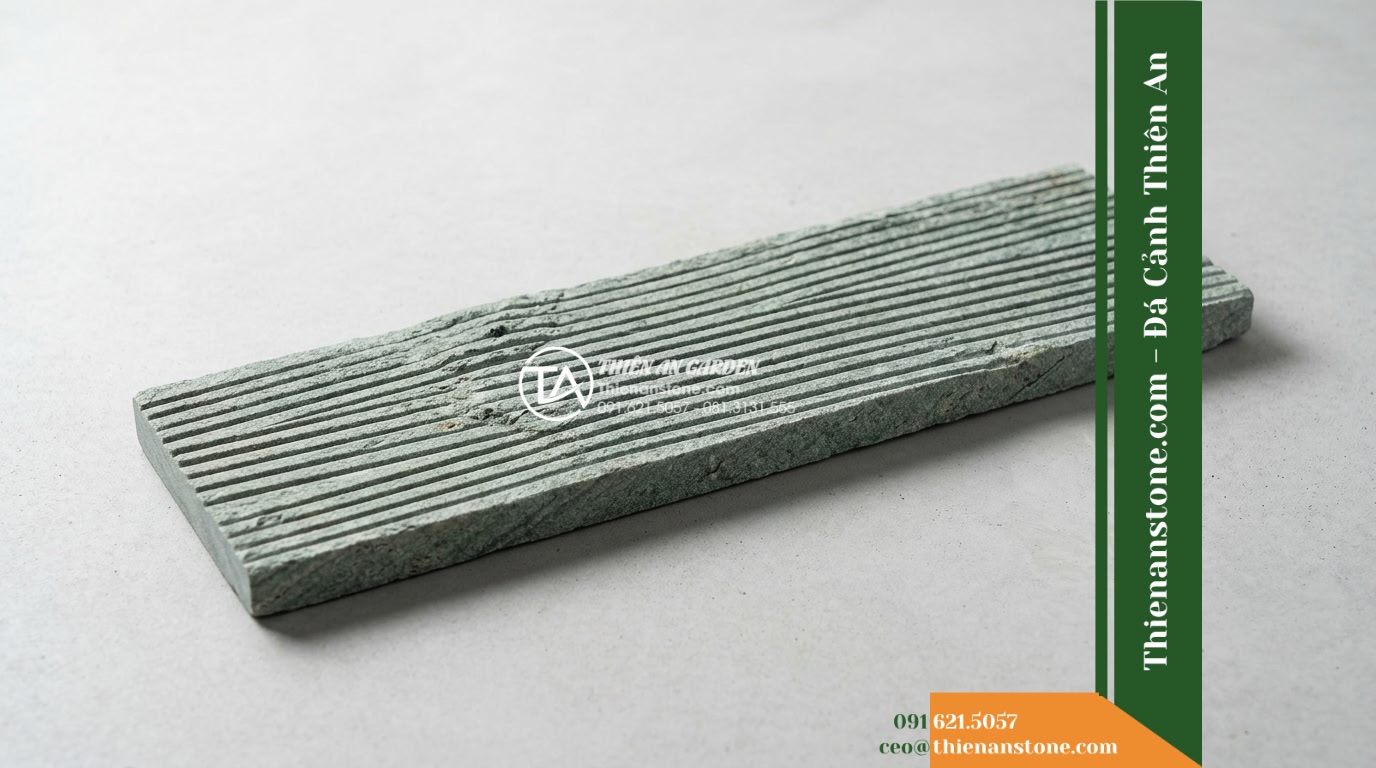 Đá răng lược sa thạch xanh Quảng Nam | Sa thạch xanh lá Quảng Nam | 10×50 cm