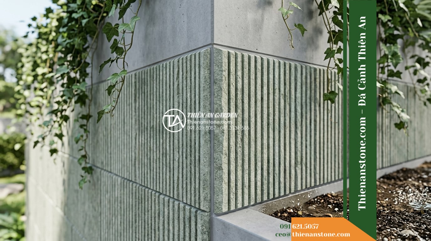 Đá răng lược sa thạch xanh Quảng Nam | Sa thạch xanh lá Quảng Nam | 10×50 cm