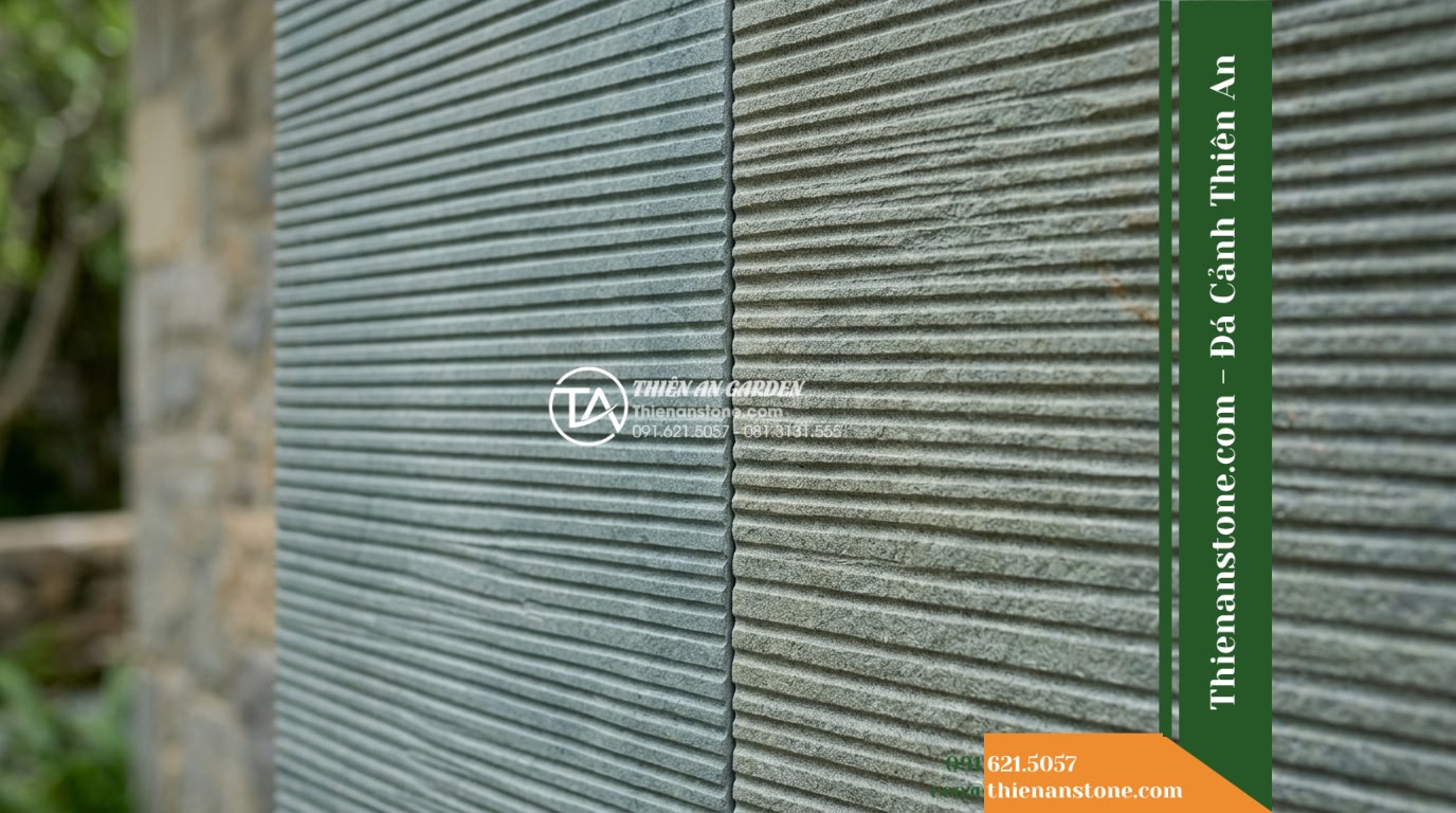 Đá răng lược sa thạch xanh Quảng Nam | Sa thạch xanh lá Quảng Nam | 10×50 cm
