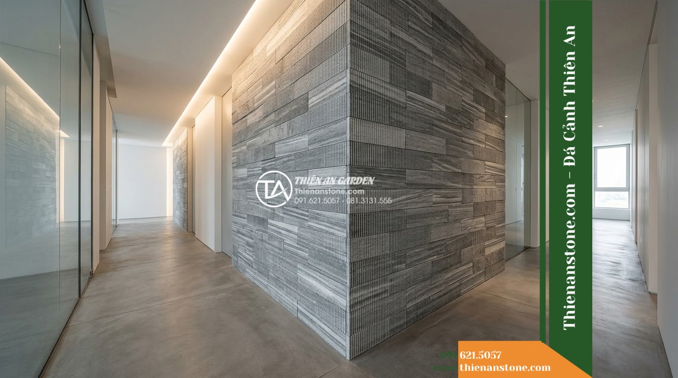 Đá răng lược sọc trắng xám Điện Biên | Slate sọc Điện Biên | 10×50 cm