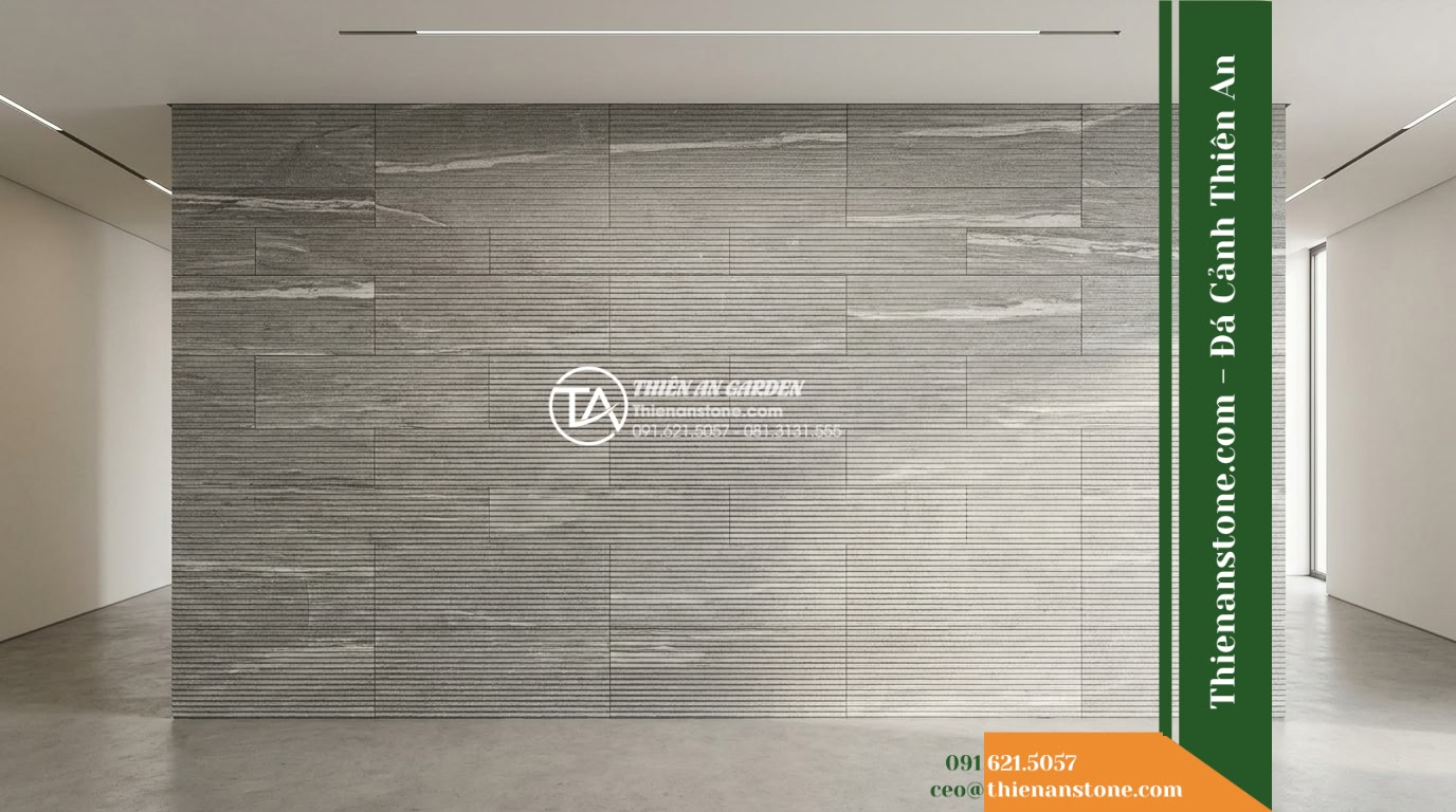 Đá răng lược sọc trắng xám Điện Biên | Slate sọc Điện Biên | 10×50 cm