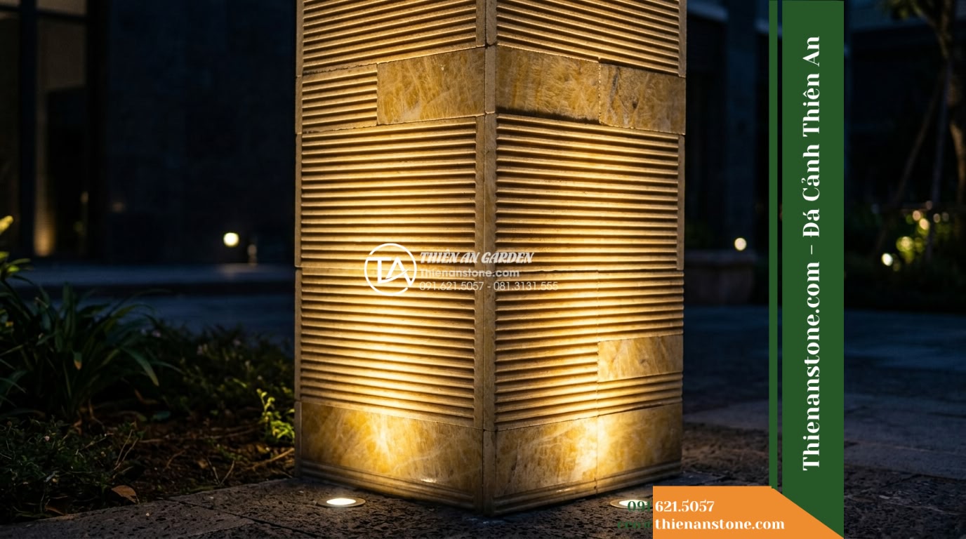 Đá răng lược thạch anh vàng Nghệ An | Thạch anh vàng Nghệ An | 10×50 cm
