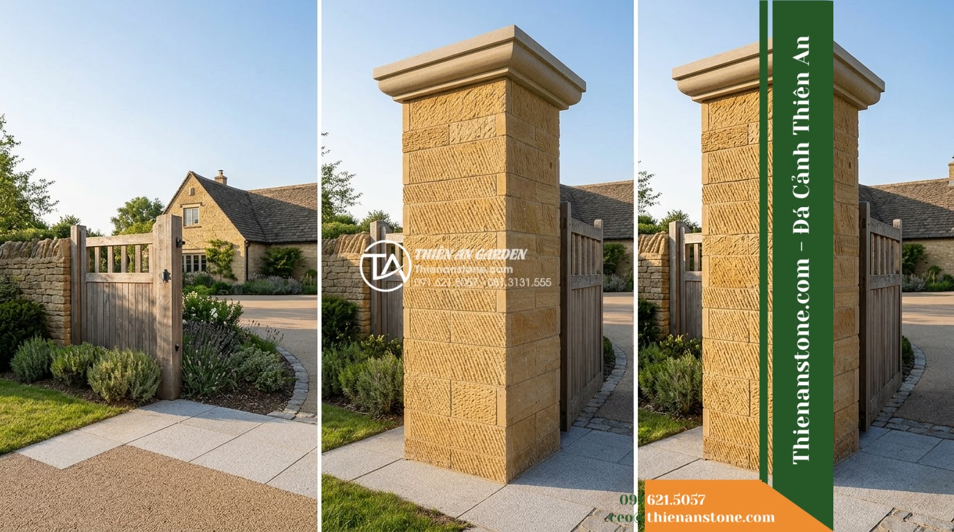Đá răng lược thạch anh vàng Nghệ An | Thạch anh vàng Nghệ An | 10×50 cm